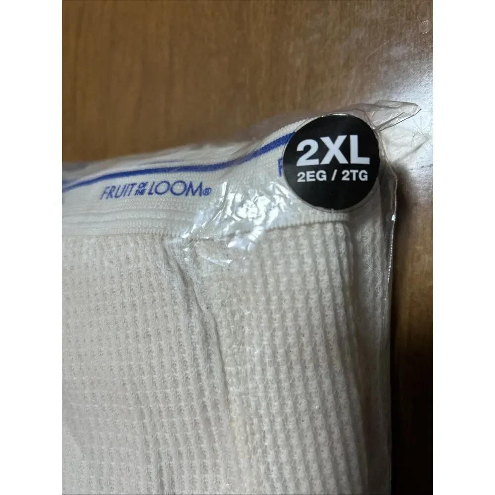 NEW Fruit of the Loom Men’s 2XL Thermal Bottoms long johns - Natural (open Bag)
